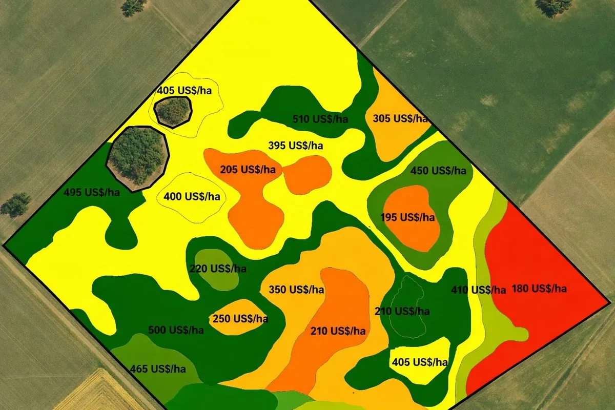 Mapa de costos agrícolas